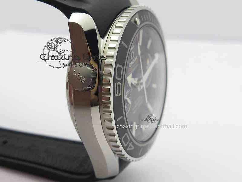 Planet Ocean Master Chrono 45mm SS OM 1:1 Best Edition Black Dial On Black Rubber Strap A9300