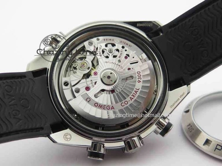 Planet Ocean Master Chrono 45mm SS OM 1:1 Best Edition Black Dial On Black Rubber Strap A9300