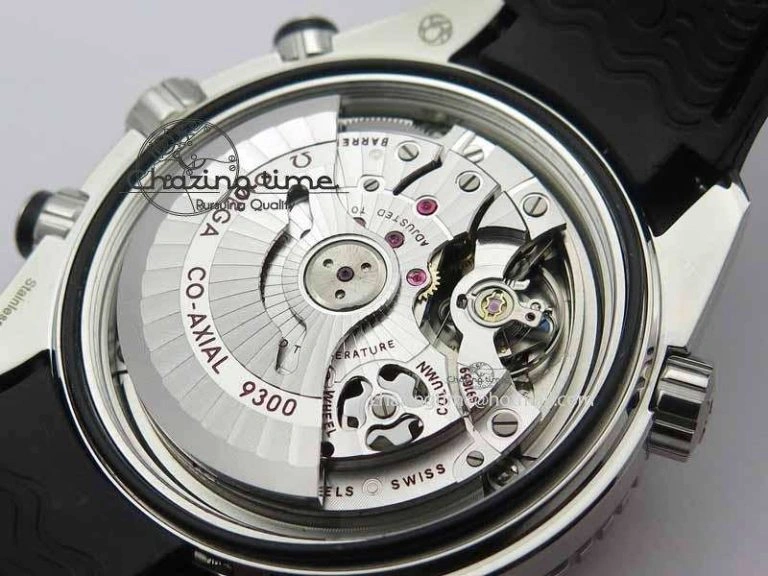 Planet Ocean Master Chrono 45mm SS OM 1:1 Best Edition Black Dial On Black Rubber Strap A9300