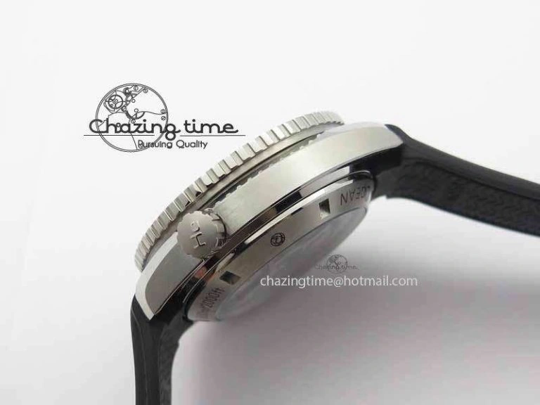 Planet Ocean Master Chrono 45mm SS OM 1:1 Best Edition Black Dial On Black Rubber Strap A9300