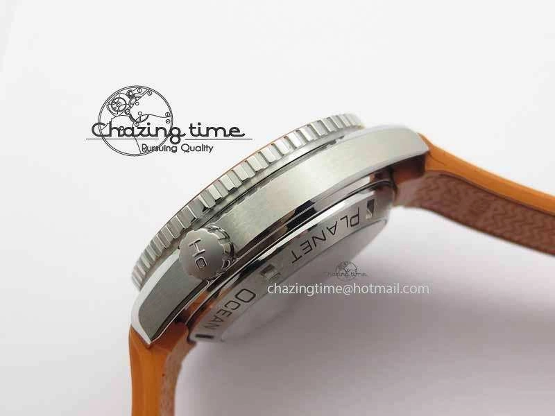 Planet Ocean Master Chrono 45mm SS OM 1:1 Best Edition Black Dial On Orange Rubber Strap A9300
