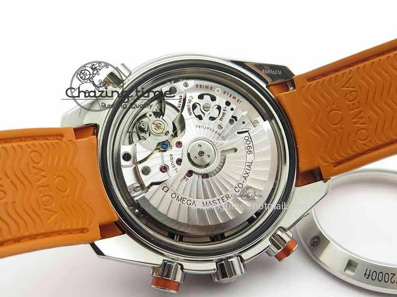 Planet Ocean Master Chrono 45mm SS OM 1:1 Best Edition Black Dial On Orange Rubber Strap A9300