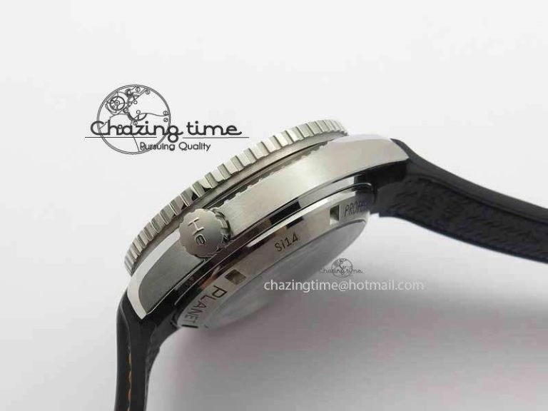 Planet Ocean Master Chrono 45mm SS OM 1:1 Best Edition Black Dial Orange 12 On Rubber Strap A9300