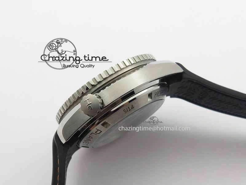 Planet Ocean Master Chrono 45mm SS OM 1:1 Best Edition Black Dial Orange 12 On Rubber Strap A9300