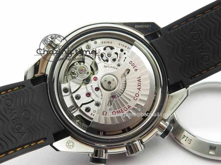 Planet Ocean Master Chrono 45mm SS OM 1:1 Best Edition Black Dial Orange 12 On Rubber Strap A9300