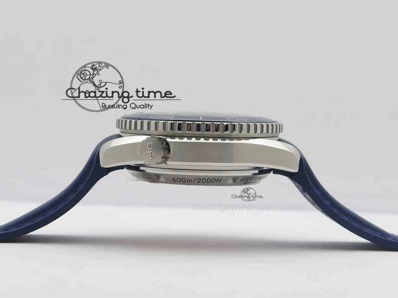 Planet Ocean Master Chrono 45mm SS OM 1:1 Best Edition Blue Dial On Blue Rubber Strap A9300
