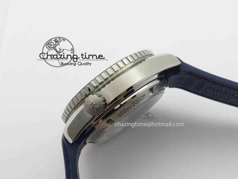 Planet Ocean Master Chrono 45mm SS OM 1:1 Best Edition Blue Dial On Blue Rubber Strap A9300