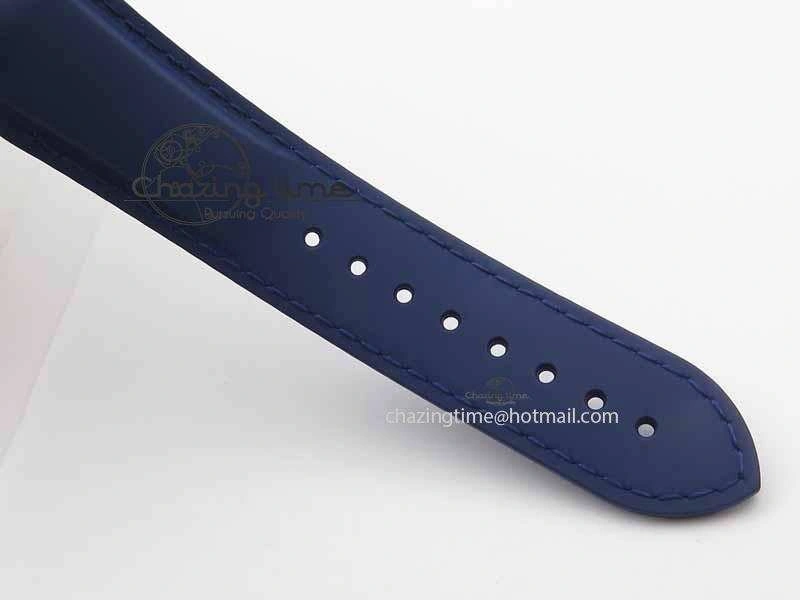 Planet Ocean Master Chrono 45mm SS OM 1:1 Best Edition Blue Dial On Blue Rubber Strap A9300