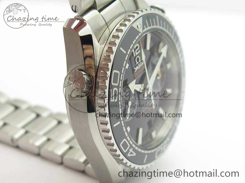 Planet Ocean Master Chrono SS OM 1:1 Best Edition Black Dial On SS Bracelet A9900 V2