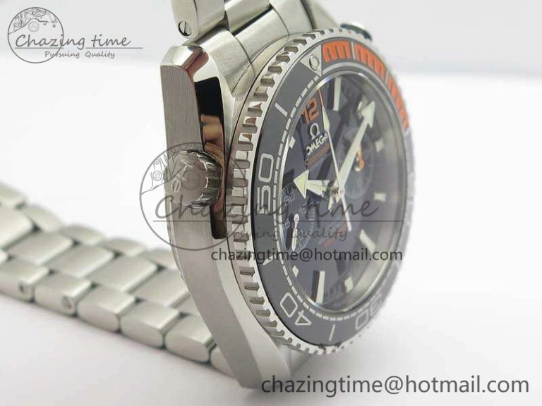 Planet Ocean Master Chrono SS OM 1:1 Best Edition Black Dial On SS Bracelet A9900 V2
