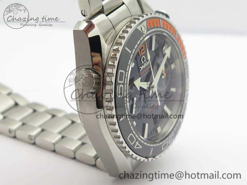 Planet Ocean Master Chrono SS OM 1:1 Best Edition Black Dial On SS Bracelet A9900 V2