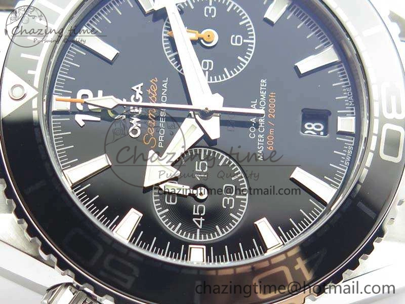 Planet Ocean Master Chrono SS OM 1:1 Best Edition Black Dial On SS Bracelet A9900 V2
