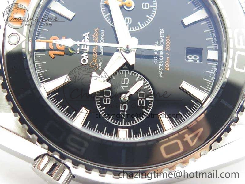 Planet Ocean Master Chrono SS OM 1:1 Best Edition Black Dial On SS Bracelet A9900 V2