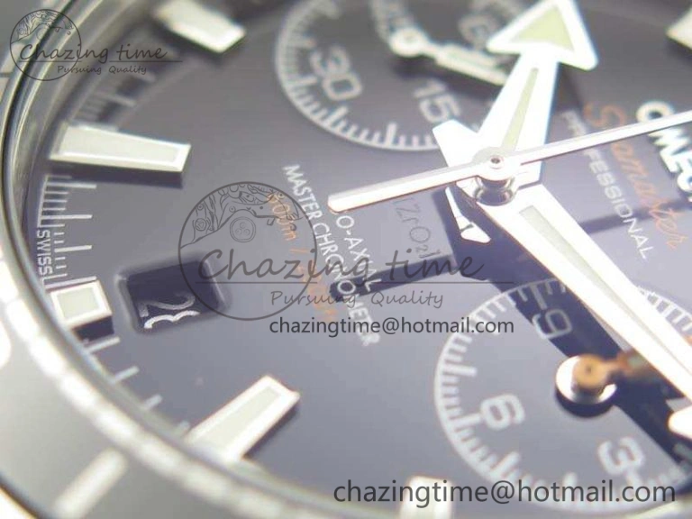Planet Ocean Master Chrono SS OM 1:1 Best Edition Black Dial On SS Bracelet A9900 V2