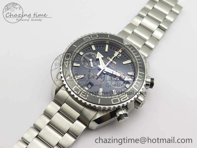 Planet Ocean Master Chrono SS OM 1:1 Best Edition Black Dial On SS Bracelet A9900 V2