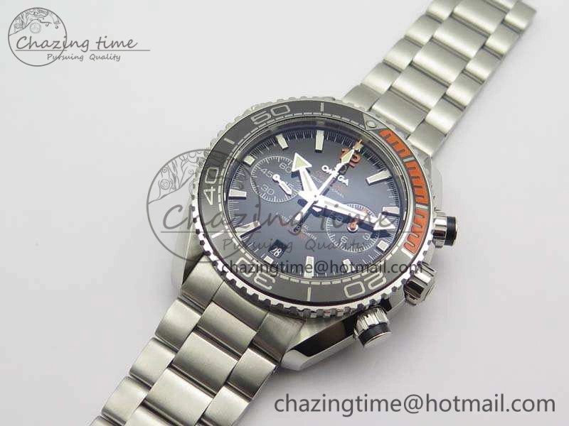 Planet Ocean Master Chrono SS OM 1:1 Best Edition Black Dial On SS Bracelet A9900 V2