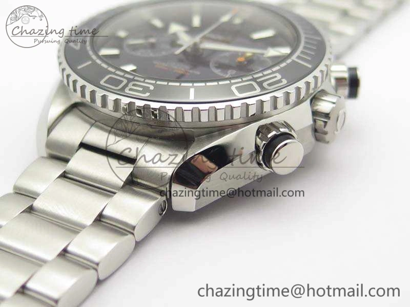 Planet Ocean Master Chrono SS OM 1:1 Best Edition Black Dial On SS Bracelet A9900 V2