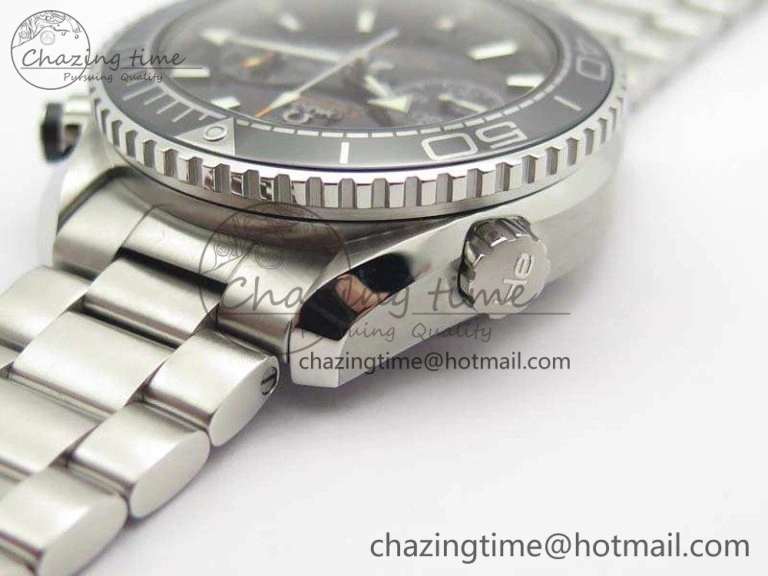 Planet Ocean Master Chrono SS OM 1:1 Best Edition Black Dial On SS Bracelet A9900 V2