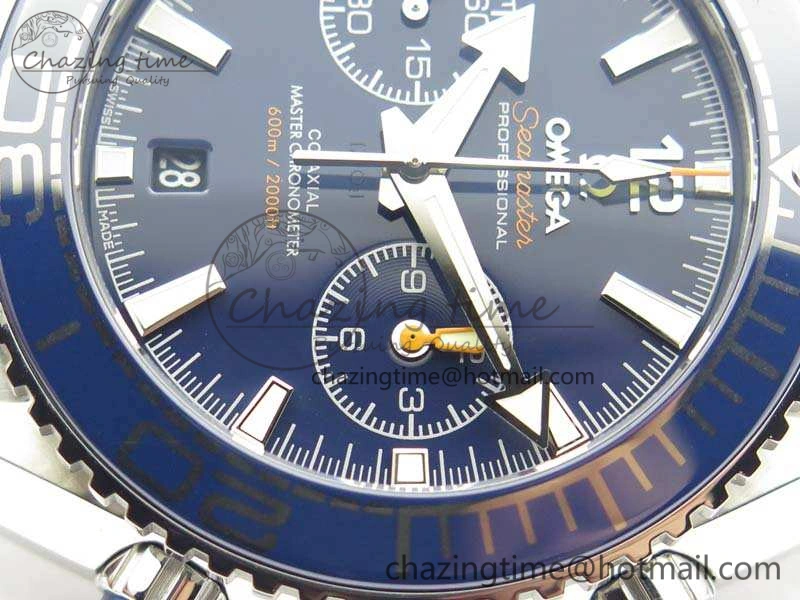 Planet Ocean Master Chrono SS OM 1:1 Best Edition Blue Dial On SS Bracelet A9900 V2
