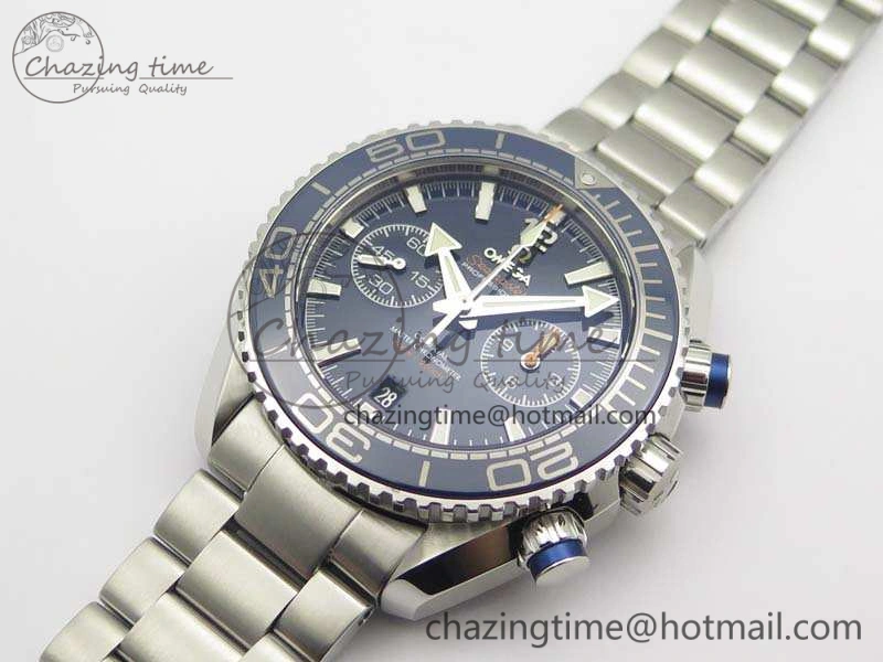 Planet Ocean Master Chrono SS OM 1:1 Best Edition Blue Dial On SS Bracelet A9900 V2