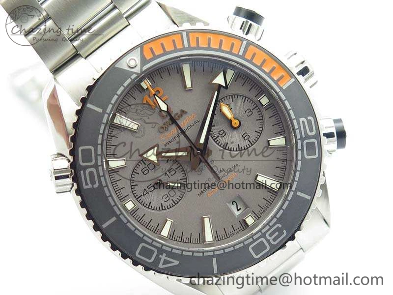 Planet Ocean Master Chrono SS OM 1:1 Best Edition Gray Dial On SS Bracelet A9900 V2