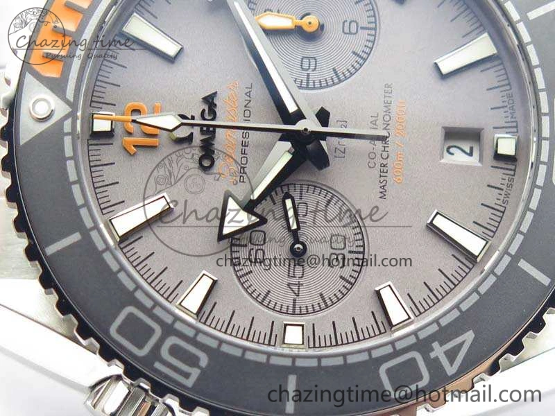 Planet Ocean Master Chrono SS OM 1:1 Best Edition Gray Dial On SS Bracelet A9900 V2