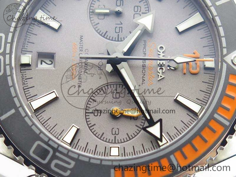 Planet Ocean Master Chrono SS OM 1:1 Best Edition Gray Dial On SS Bracelet A9900 V2