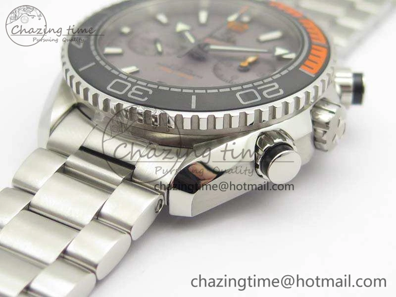 Planet Ocean Master Chrono SS OM 1:1 Best Edition Gray Dial On SS Bracelet A9900 V2