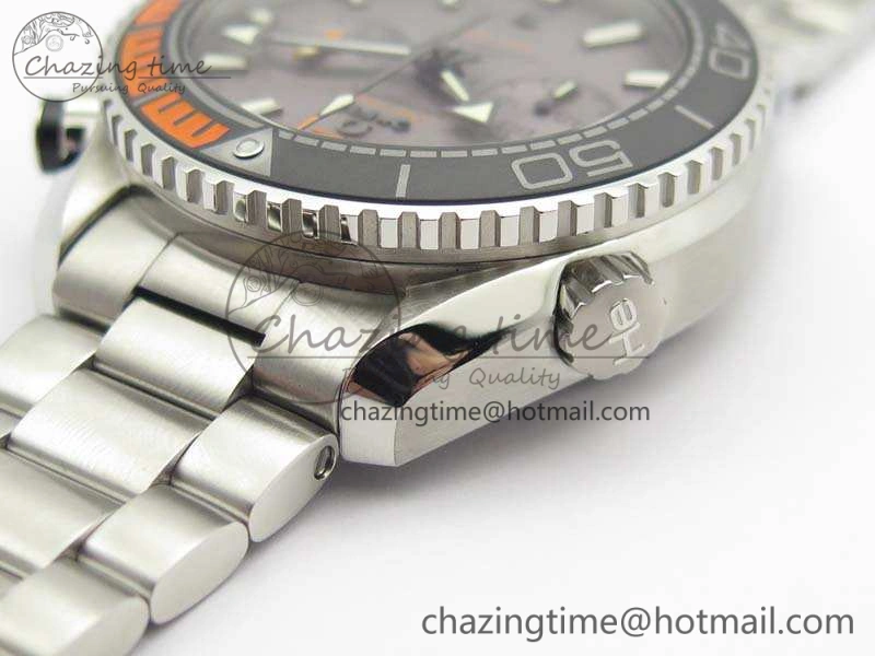 Planet Ocean Master Chrono SS OM 1:1 Best Edition Gray Dial On SS Bracelet A9900 V2
