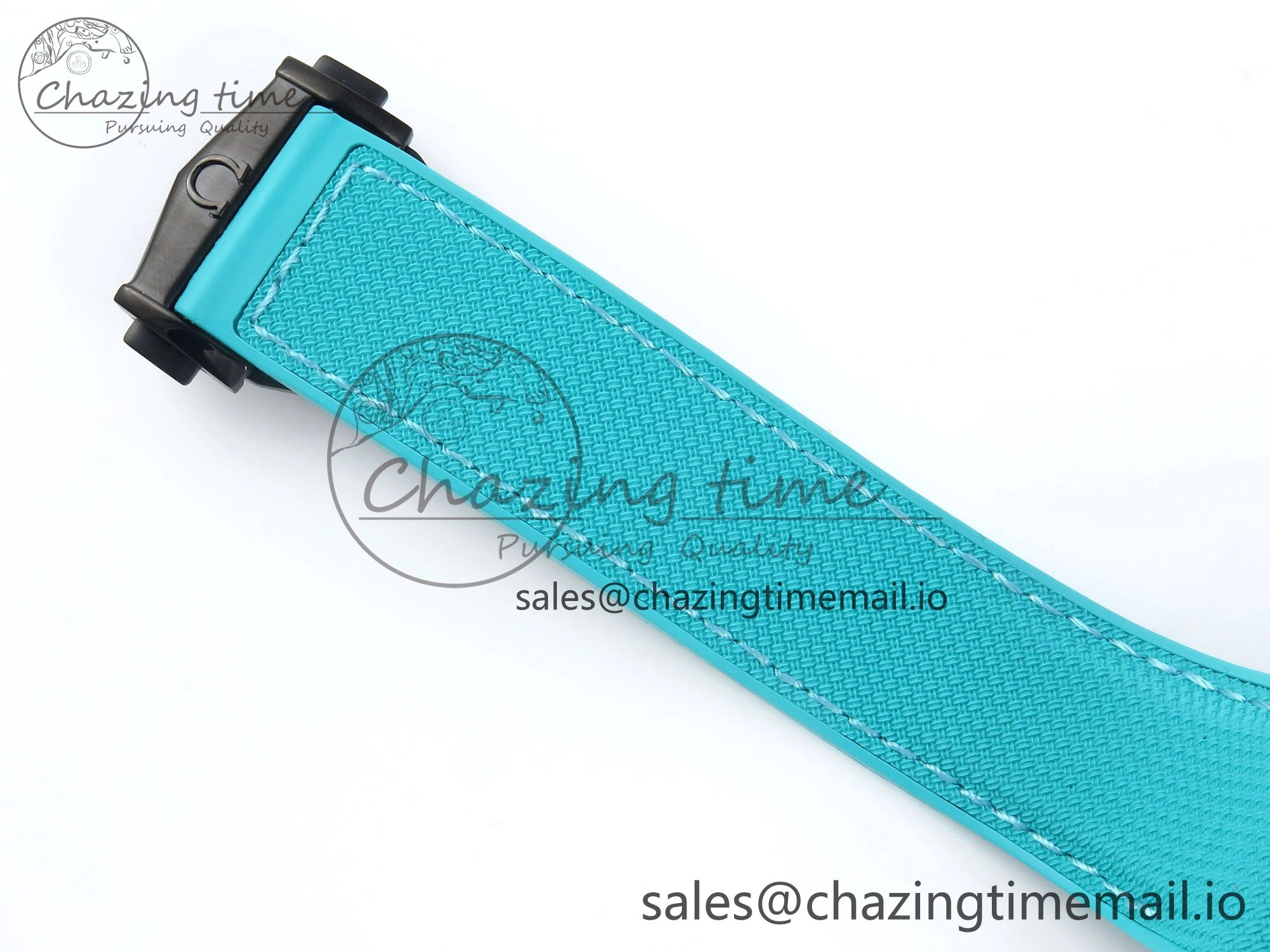 Planet Ocean Master Chronometer 600M 45.5mm SCF 1:1 Best Edition Black Dial on Tiffany Blue Rubber Strap A9900 Super Clone
