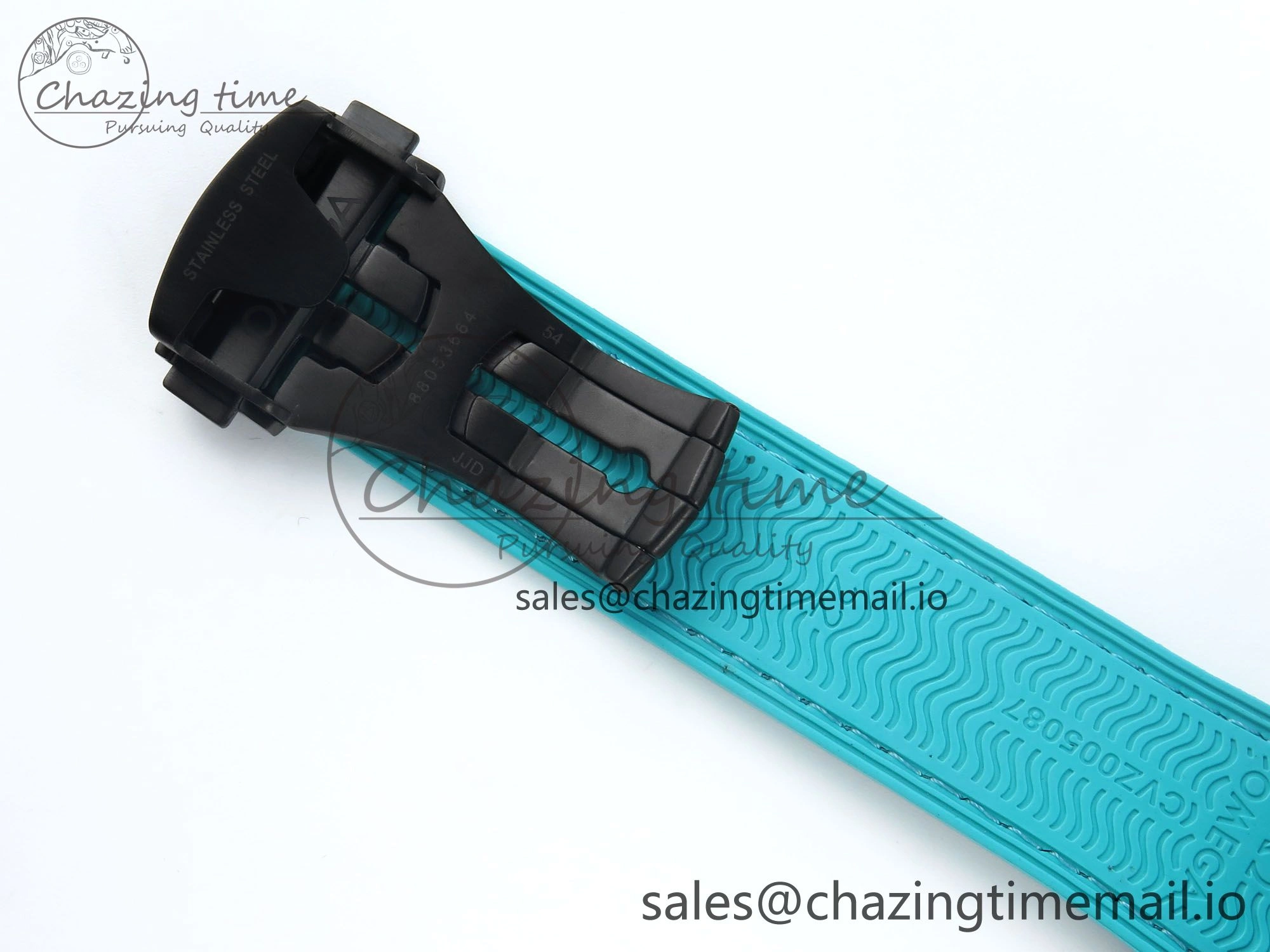 Planet Ocean Master Chronometer 600M 45.5mm SCF 1:1 Best Edition Black Dial on Tiffany Blue Rubber Strap A9900 Super Clone