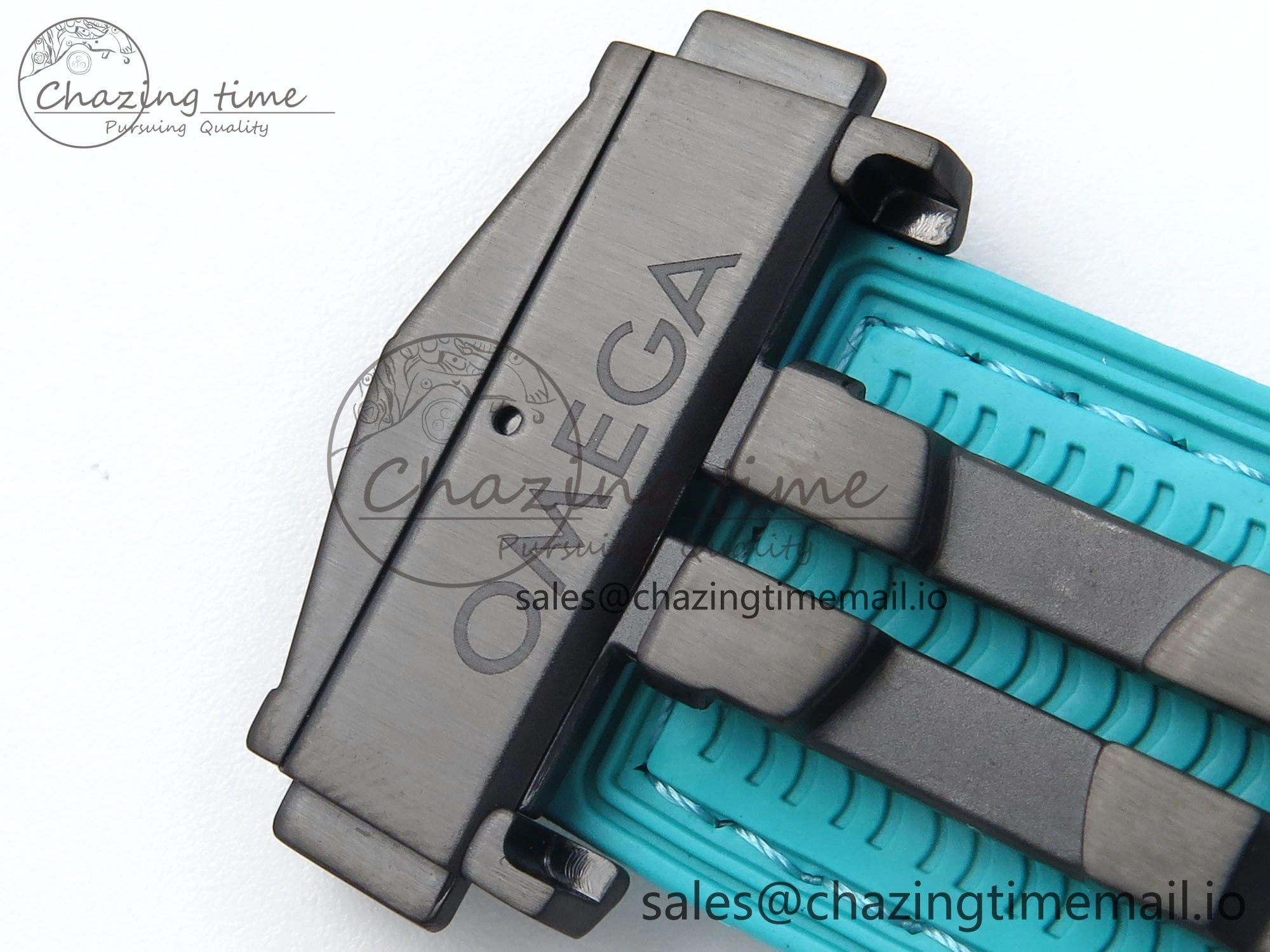 Planet Ocean Master Chronometer 600M 45.5mm SCF 1:1 Best Edition Black Dial on Tiffany Blue Rubber Strap A9900 Super Clone