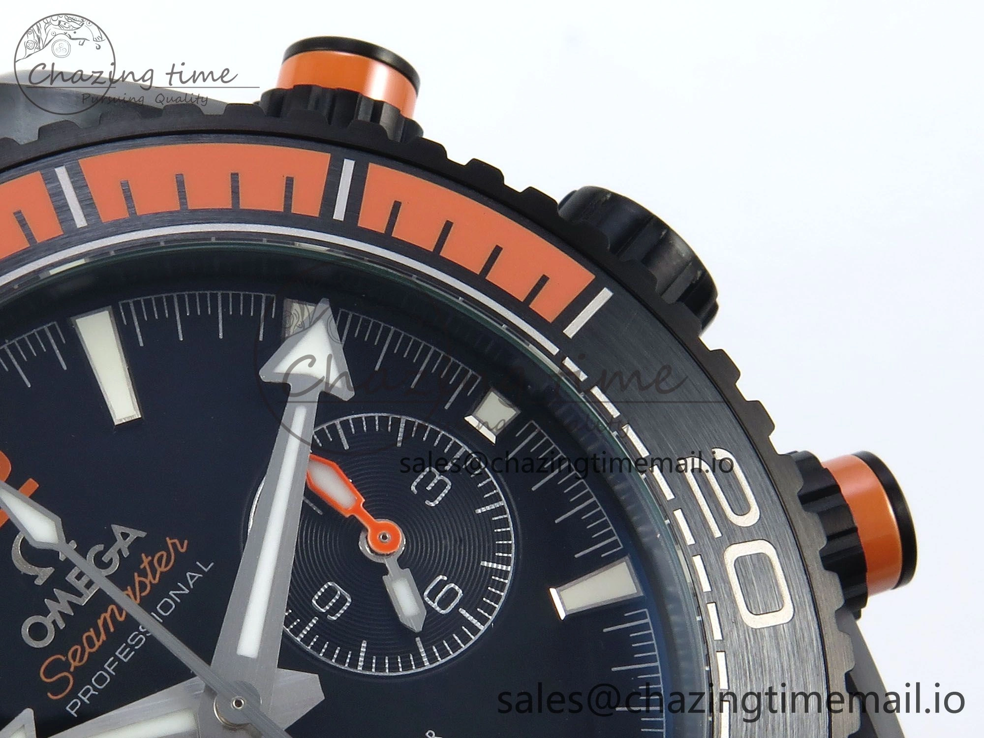 Planet Ocean Master Chronometer 600M 45.5mm SCF 1:1 Best Edition Black Orange Bezel Black Dial on Black Rubber Strap A9900 Super Clone