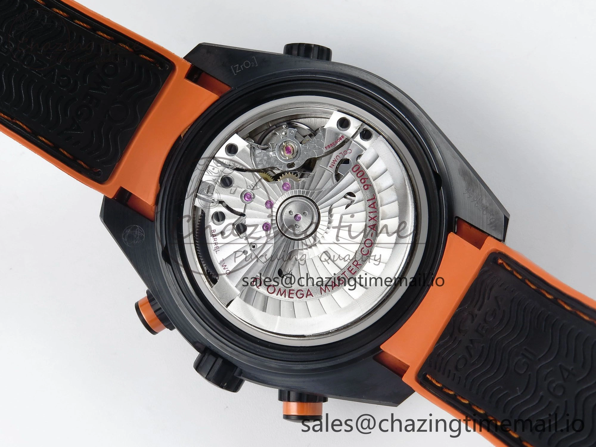Planet Ocean Master Chronometer 600M 45.5mm SCF 1:1 Best Edition Black Orange Bezel Black Dial on Black Rubber Strap A9900 Super Clone