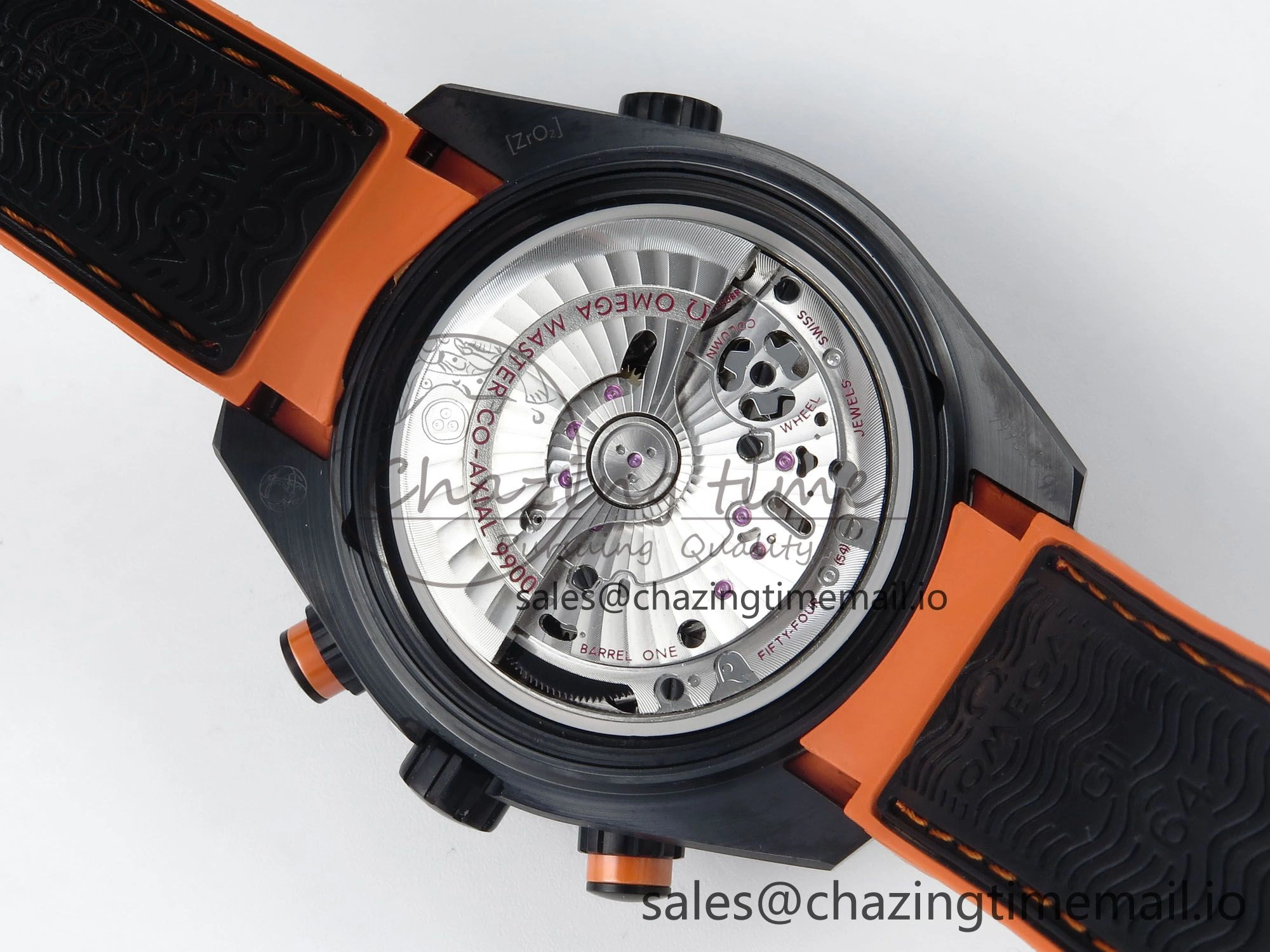 Planet Ocean Master Chronometer 600M 45.5mm SCF 1:1 Best Edition Black Orange Bezel Black Dial on Black Rubber Strap A9900 Super Clone