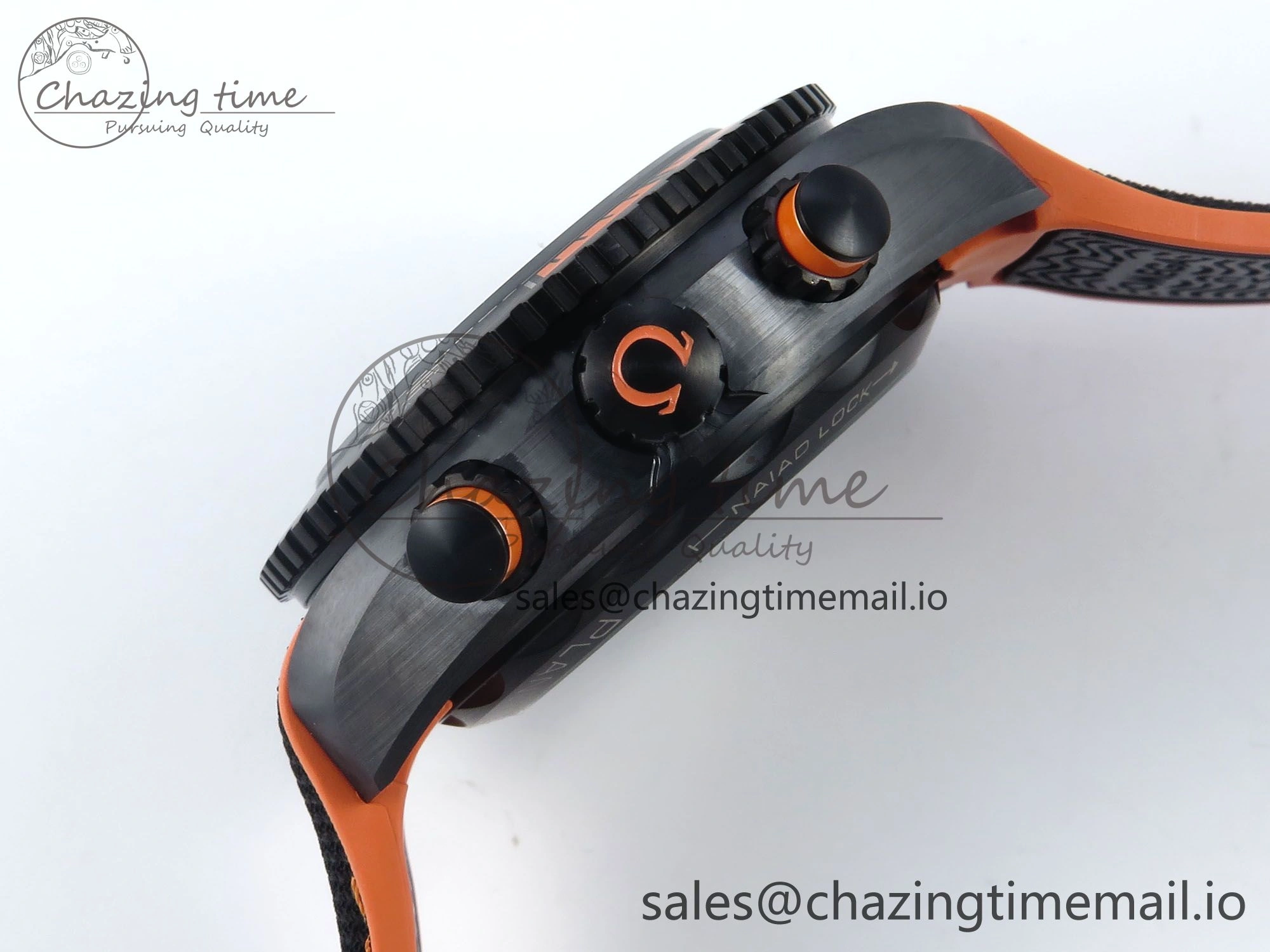 Planet Ocean Master Chronometer 600M 45.5mm SCF 1:1 Best Edition Black Orange Bezel Black Dial on Black Rubber Strap A9900 Super Clone