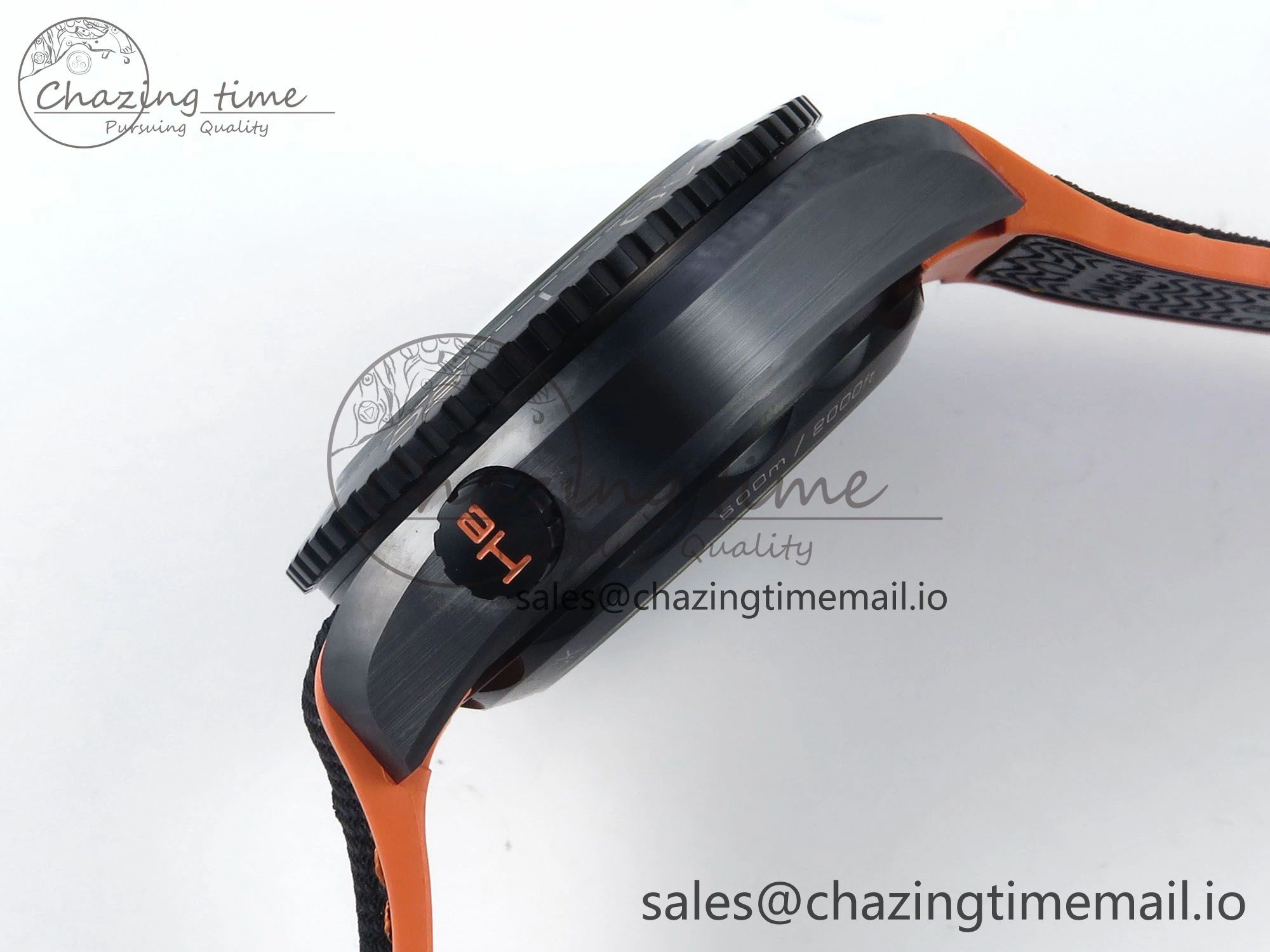 Planet Ocean Master Chronometer 600M 45.5mm SCF 1:1 Best Edition Black Orange Bezel Black Dial on Black Rubber Strap A9900 Super Clone