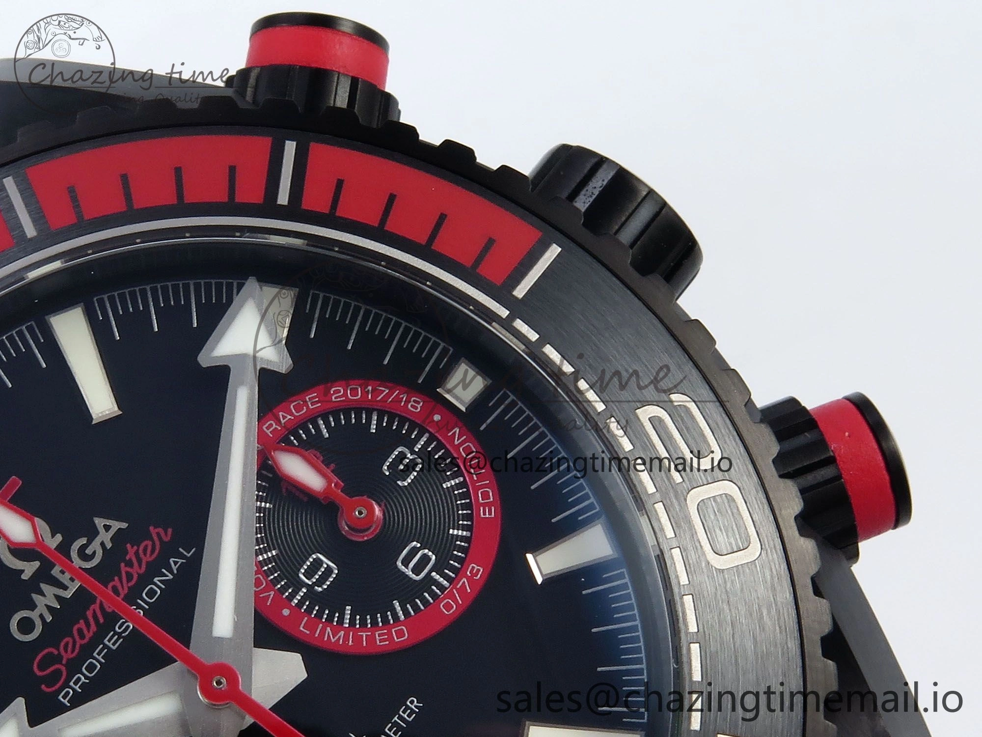 Planet Ocean Master Chronometer 600M 45.5mm SCF 1:1 Best Edition Black Red Dial on Black Rubber Strap A9900 Super Clone