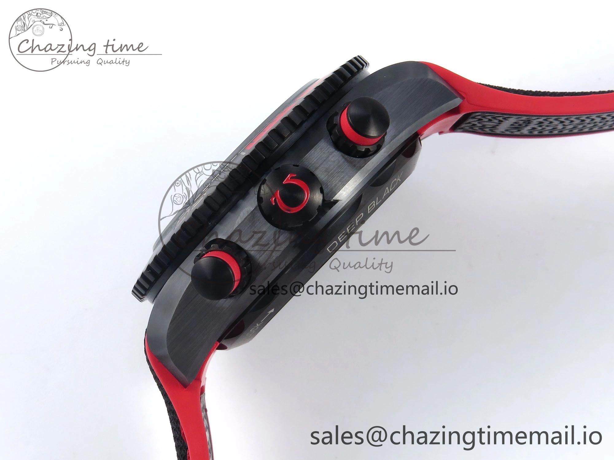 Planet Ocean Master Chronometer 600M 45.5mm SCF 1:1 Best Edition Black Red Dial on Black Rubber Strap A9900 Super Clone