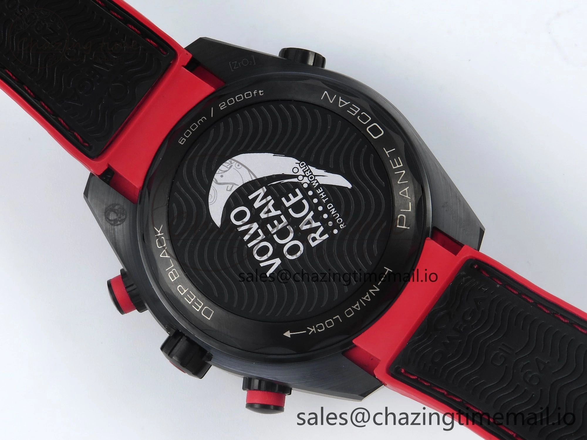 Planet Ocean Master Chronometer 600M 45.5mm SCF 1:1 Best Edition Black Red Dial on Black Rubber Strap A9900 Super Clone