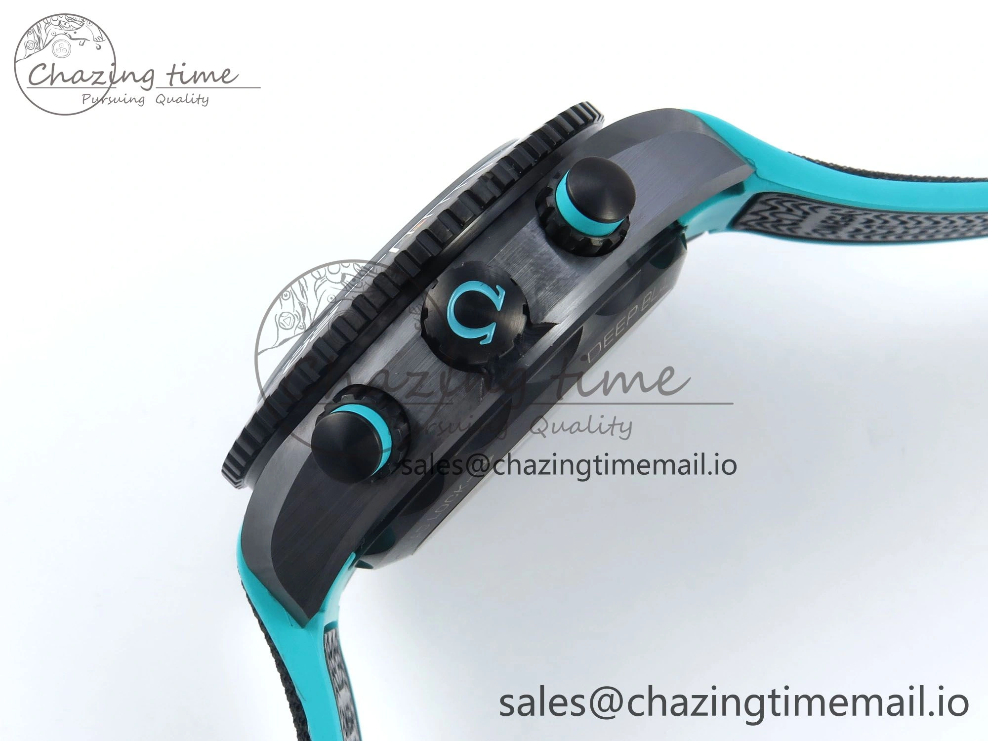 Planet Ocean Master Chronometer 600M 45.5mm SCF 1:1 Best Edition Black Tiffany Blue Dial on Black Rubber Strap A9900 Super Clone