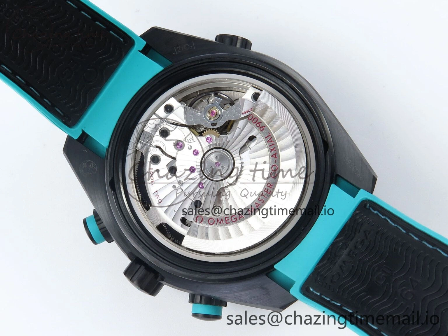 Planet Ocean Master Chronometer 600M 45.5mm SCF 1:1 Best Edition Black Tiffany Blue Dial on Black Rubber Strap A9900 Super Clone