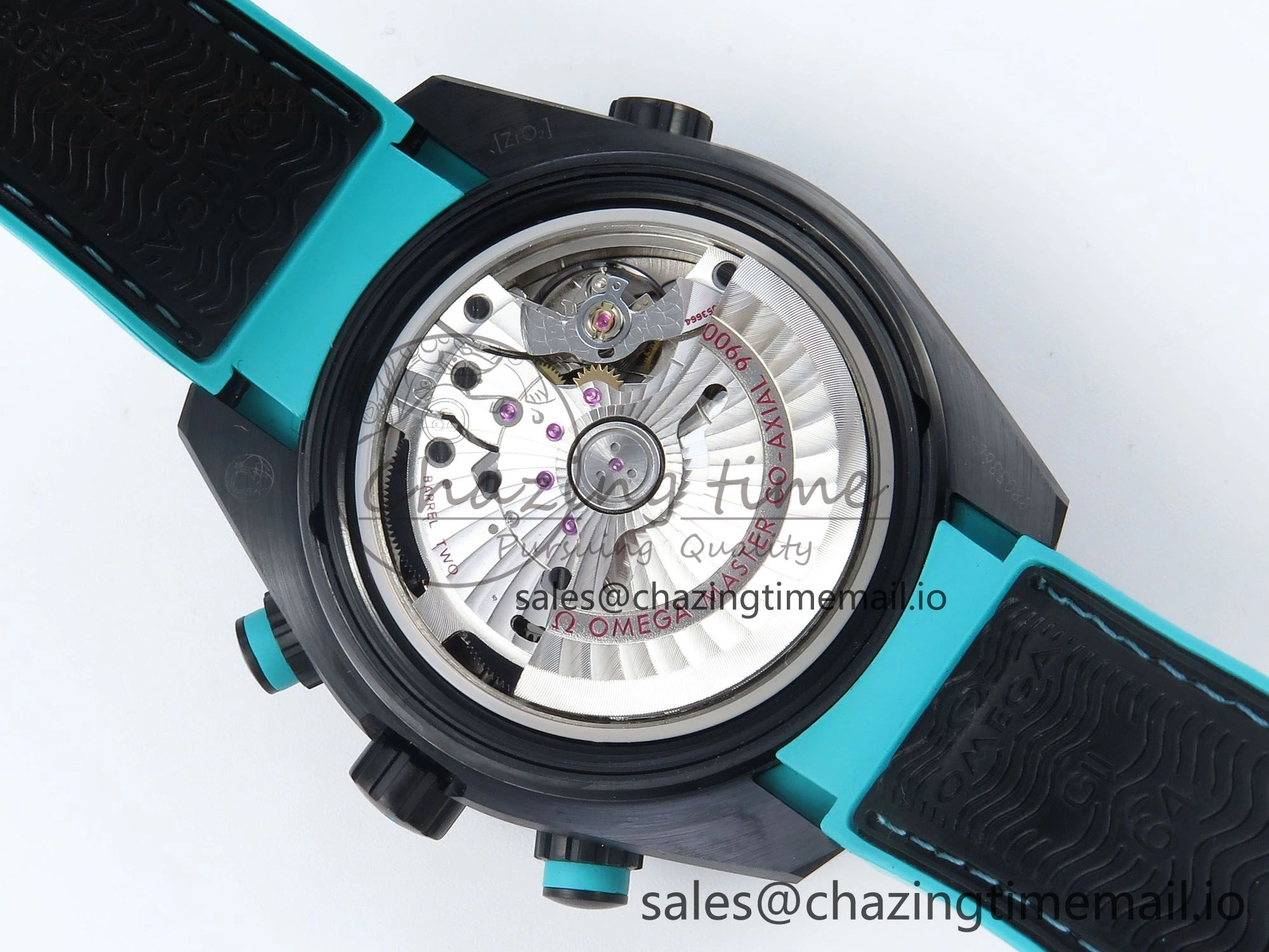 Planet Ocean Master Chronometer 600M 45.5mm SCF 1:1 Best Edition Black Tiffany Blue Dial on Black Rubber Strap A9900 Super Clone