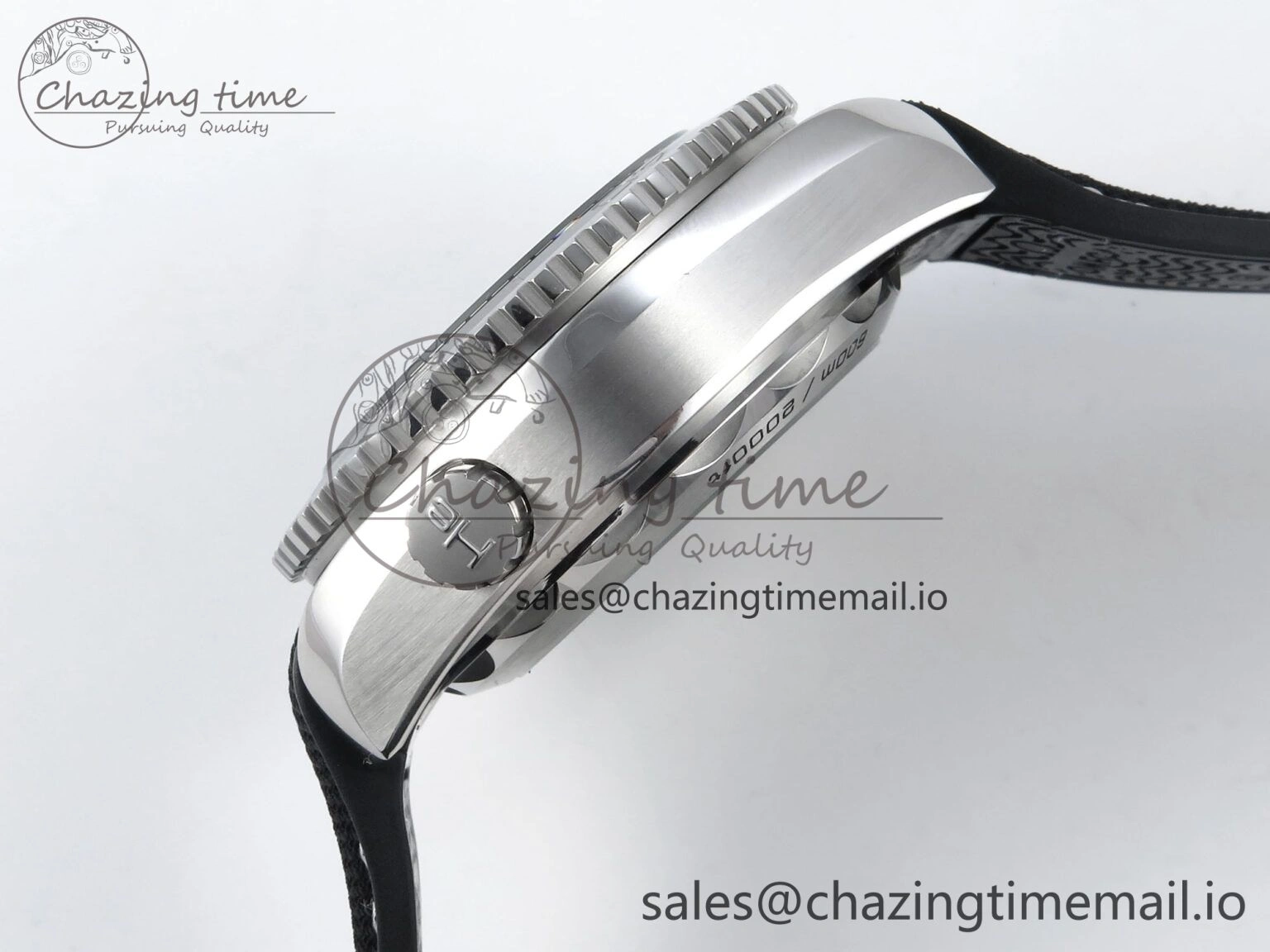 Planet Ocean Master Chronometer 600M 45.5mm SS SCF 1:1 Best Edition Black Bezel Black Dial on Black Rubber Strap A9900 Super Clone