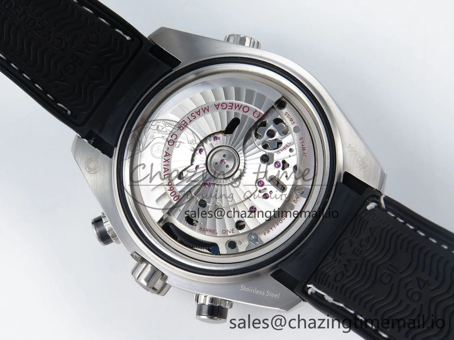 Planet Ocean Master Chronometer 600M 45.5mm SS SCF 1:1 Best Edition Black Bezel Black Dial on Black Rubber Strap A9900 Super Clone