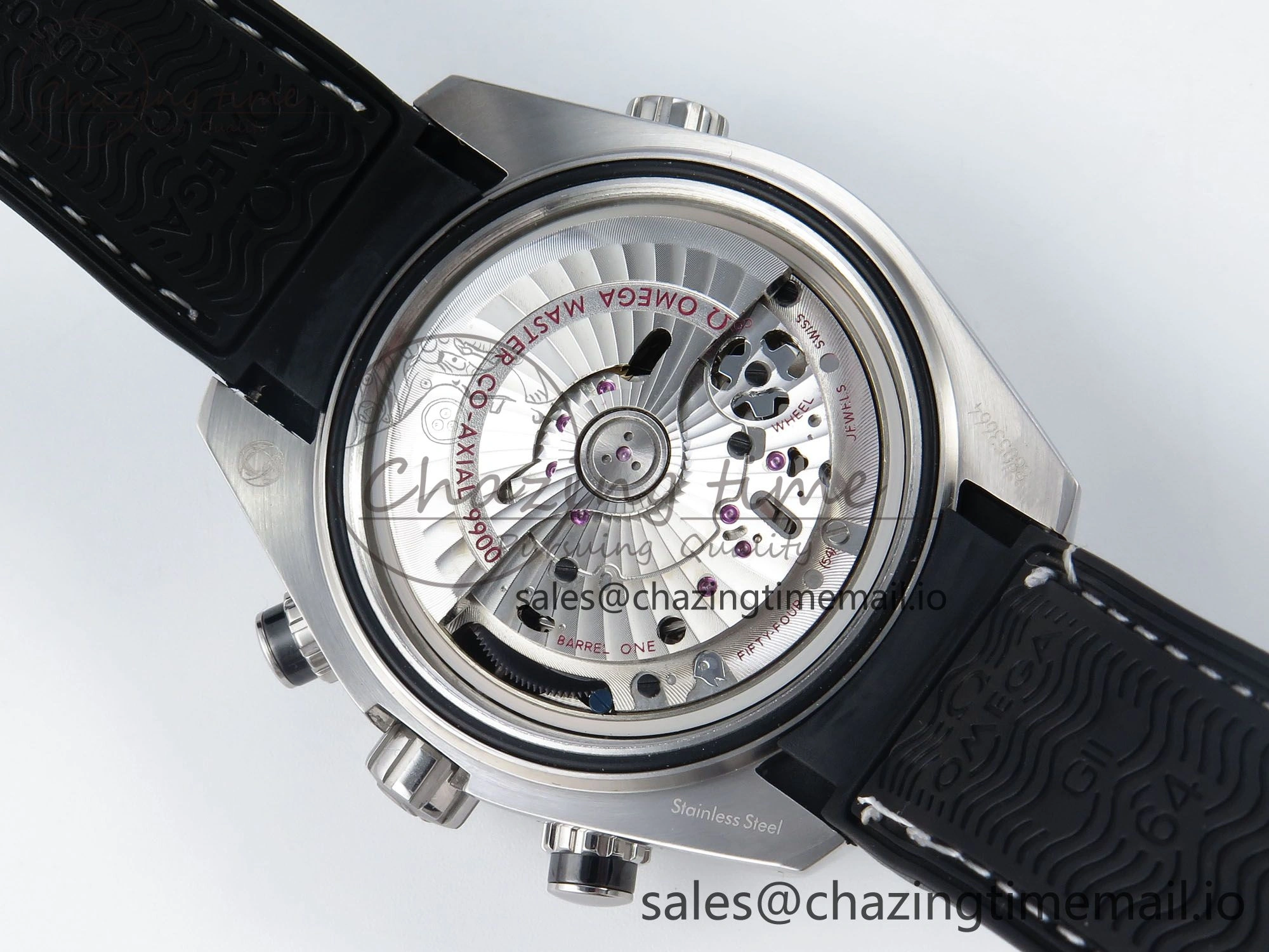 Planet Ocean Master Chronometer 600M 45.5mm SS SCF 1:1 Best Edition Black Bezel Black Dial on Black Rubber Strap A9900 Super Clone