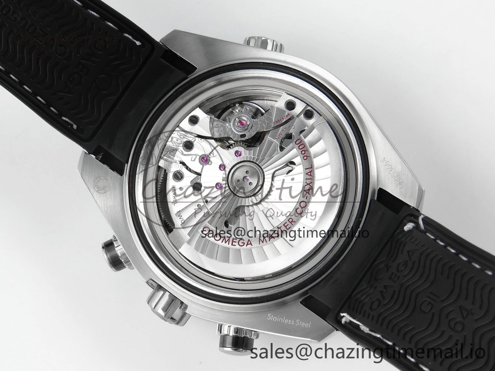 Planet Ocean Master Chronometer 600M 45.5mm SS SCF 1:1 Best Edition Black Bezel Black Dial on Black Rubber Strap A9900 Super Clone