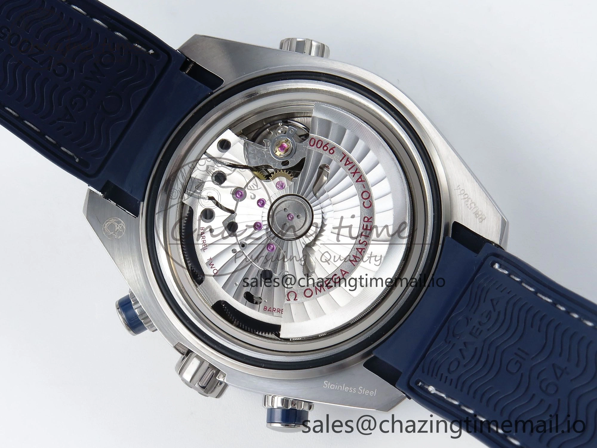Planet Ocean Master Chronometer 600M 45.5mm SS SCF 1:1 Best Edition Blue Bezel Blue Dial on Blue Rubber Strap A9900 Super Clone