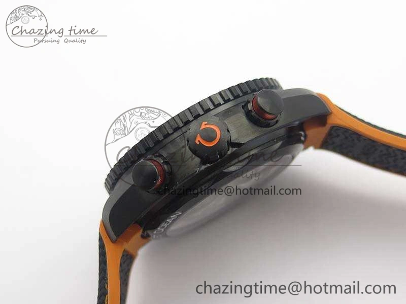 Planet Ocean Master Chronometer Chrono DLC OM 1:1 Best Edition Black Dial On Nylon Strap A9900