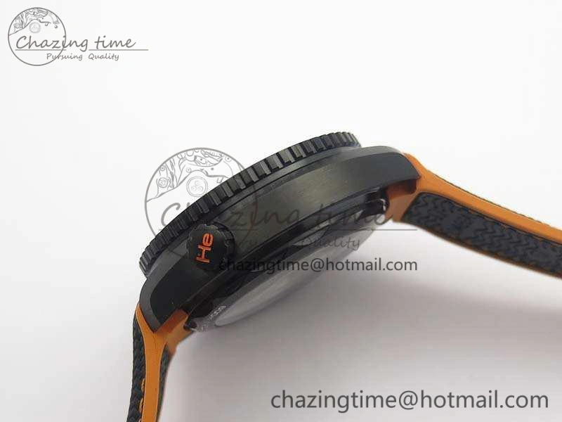 Planet Ocean Master Chronometer Chrono DLC OM 1:1 Best Edition Black Dial On Nylon Strap A9900